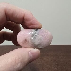 Pink Rhodonite Crystal Palmstone #C